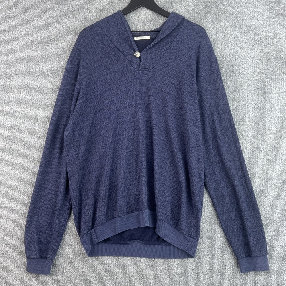 Marine Layer Sweater Mens L Navy Blue Shawl Collar Pullover Soft Knit Casual